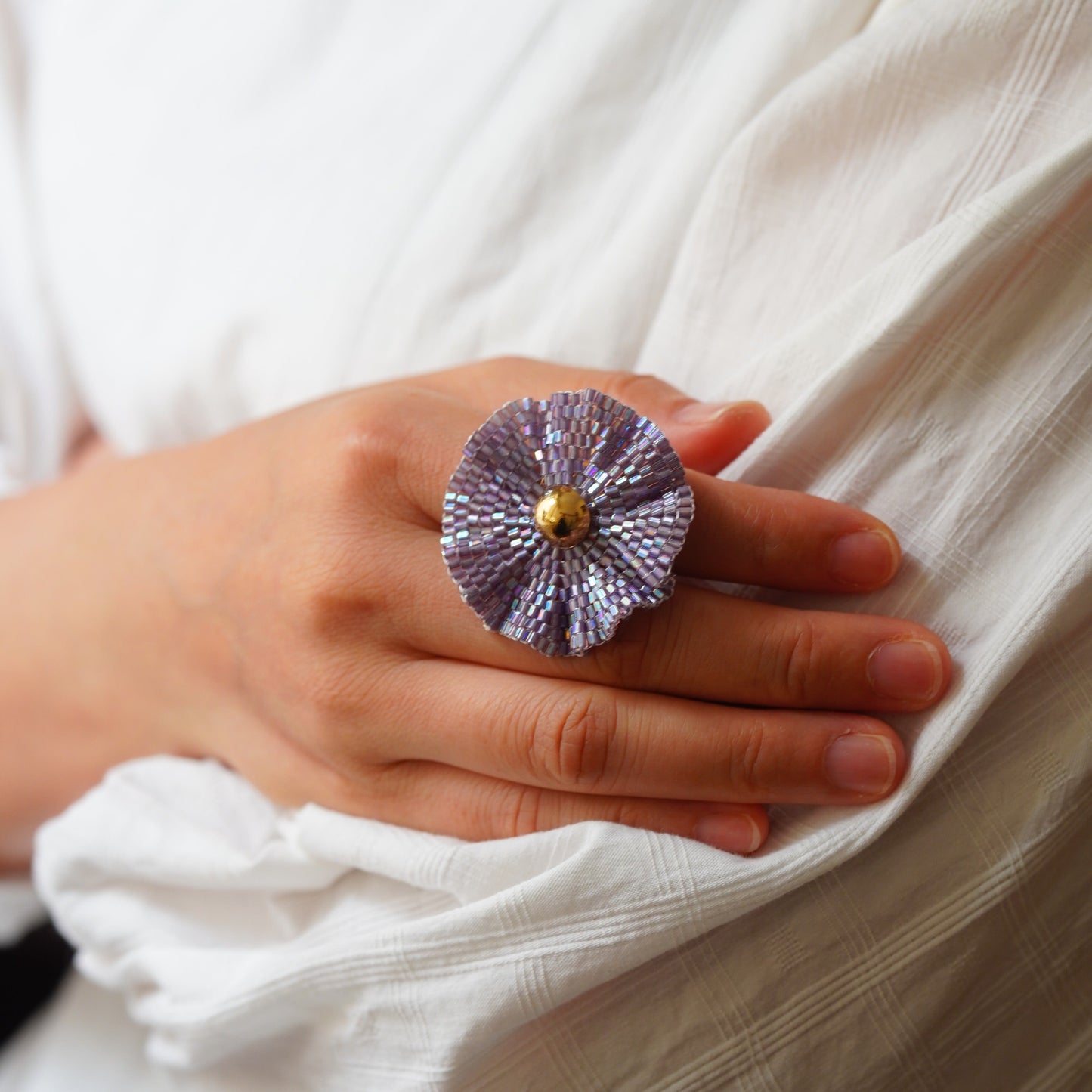 Handmade Beaded FLower Earrings