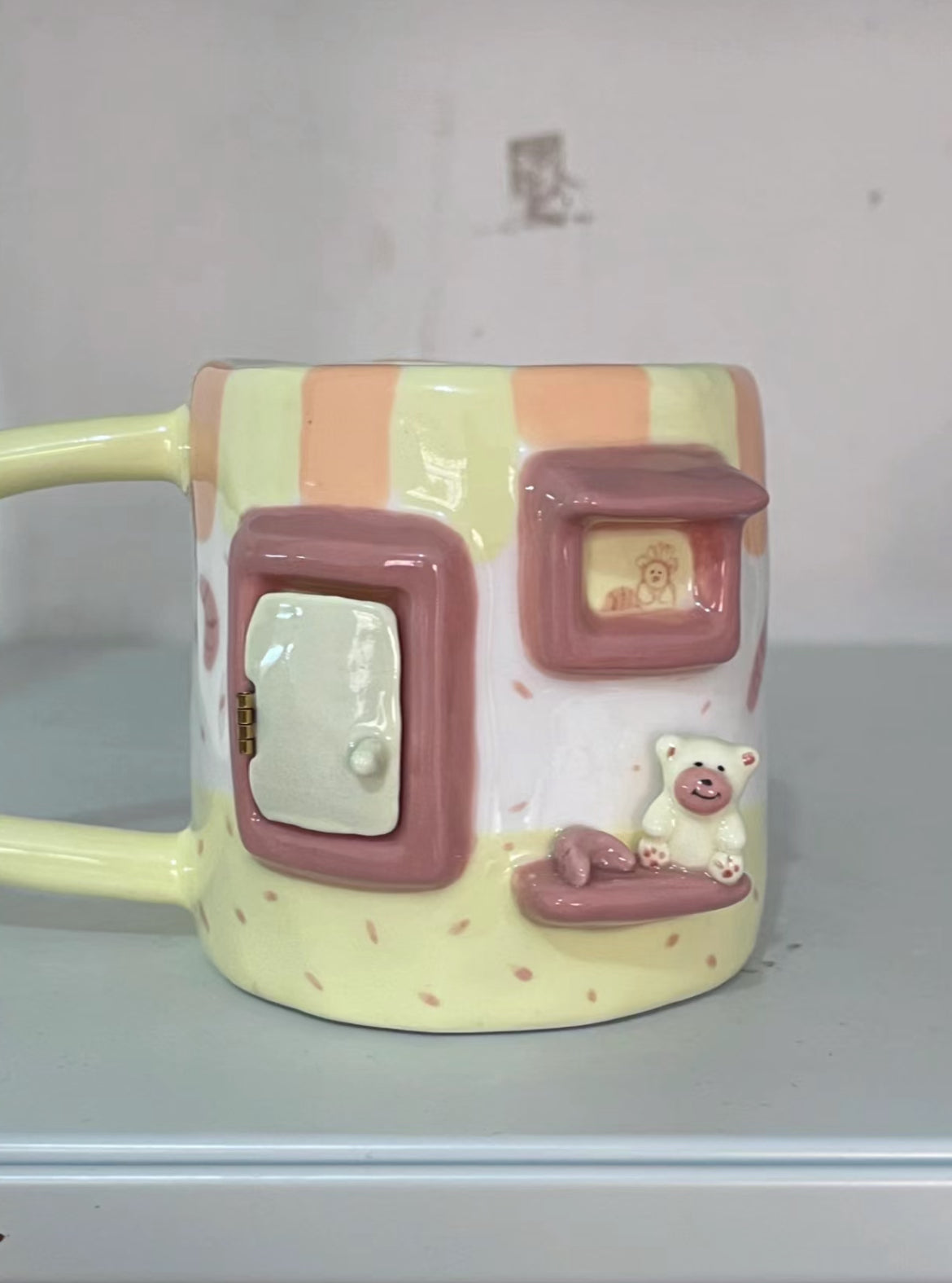 Handmade Bear's Home Ceramic Cup
