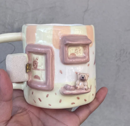 Handmade Bear's Home Ceramic Cup