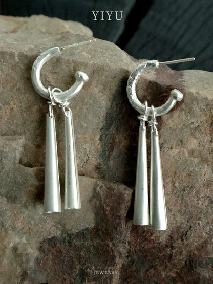 Handmade Bell Silver Earrings