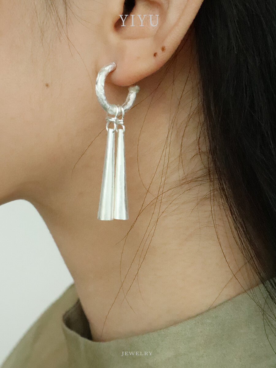 Handmade Bell Silver Earrings
