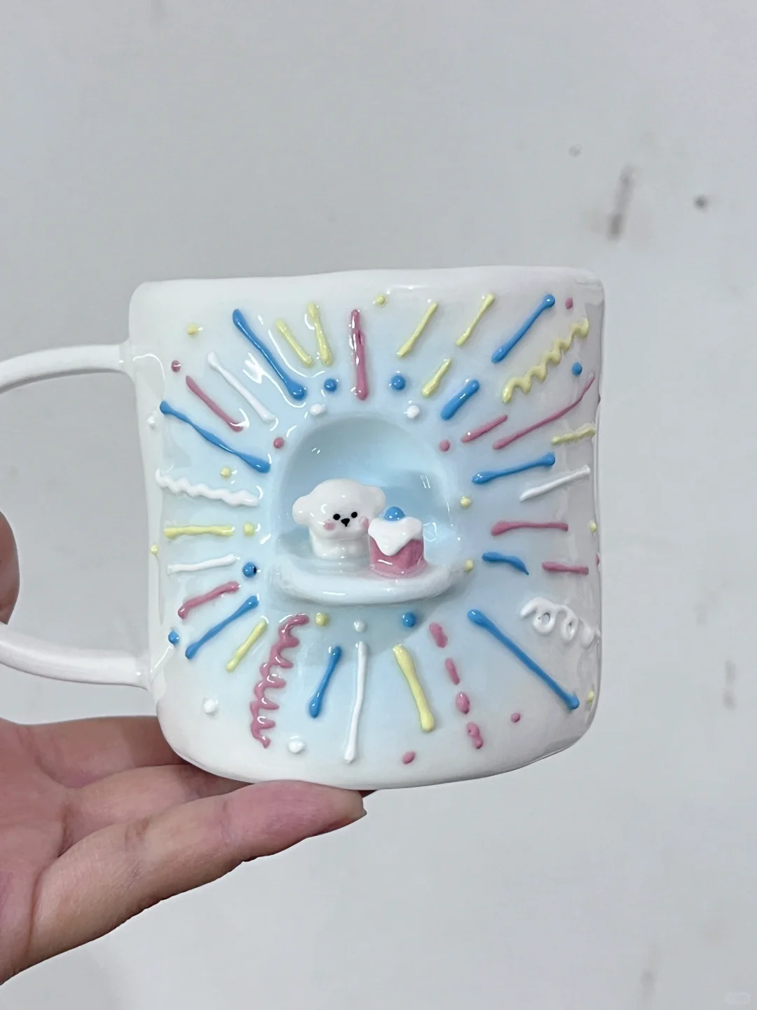 Handmade Birthday Puppy Ceramic Cup
