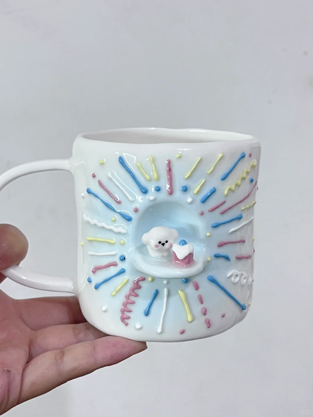 Handmade Birthday Puppy Ceramic Cup