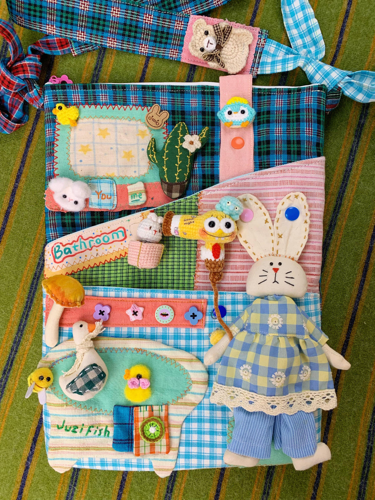Handmade Bunny Garden Fabric Bag