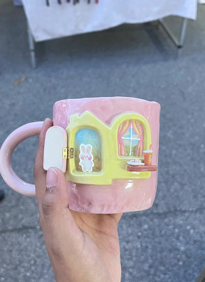 Handmade Bunny's Home Ceramic Cup