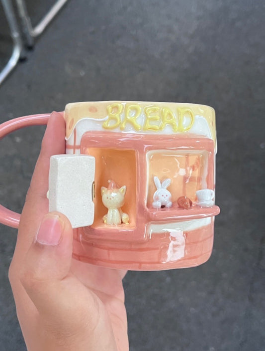 Handmade Cat Bakery Ceramic Cup