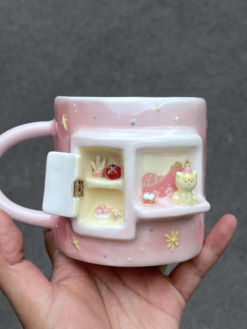 Handmade Cat Bakery Ceramic Cup