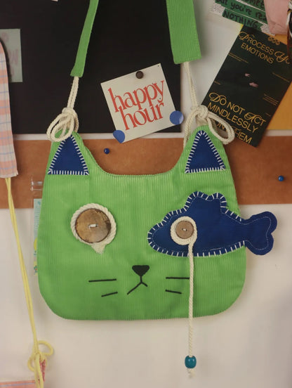 Handmade Cat Fish Fabric Bag