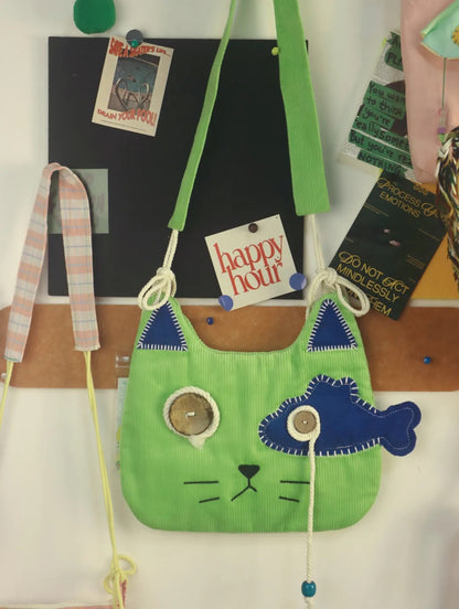 Handmade Cat Fish Fabric Bag