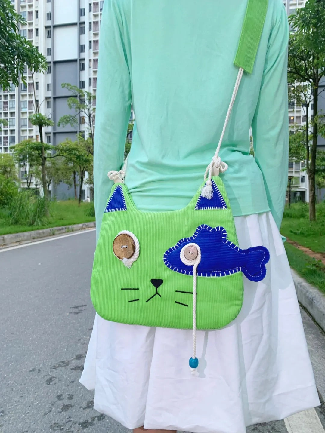 Handmade Cat Fish Fabric Bag