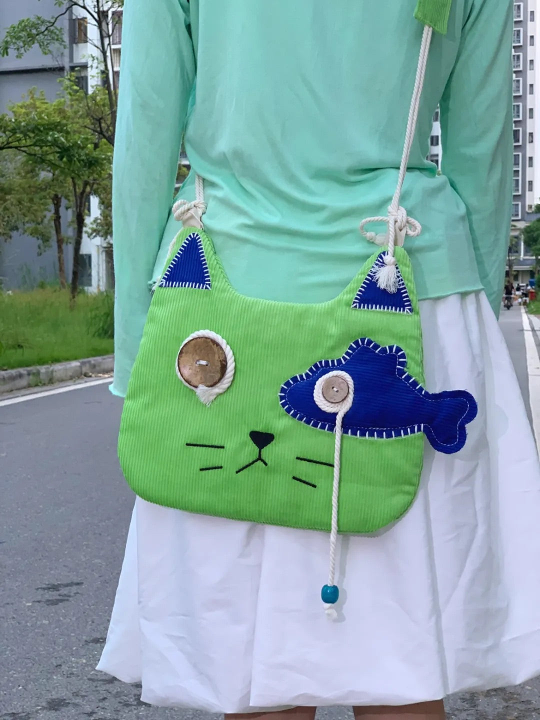 Handmade Cat Fish Fabric Bag