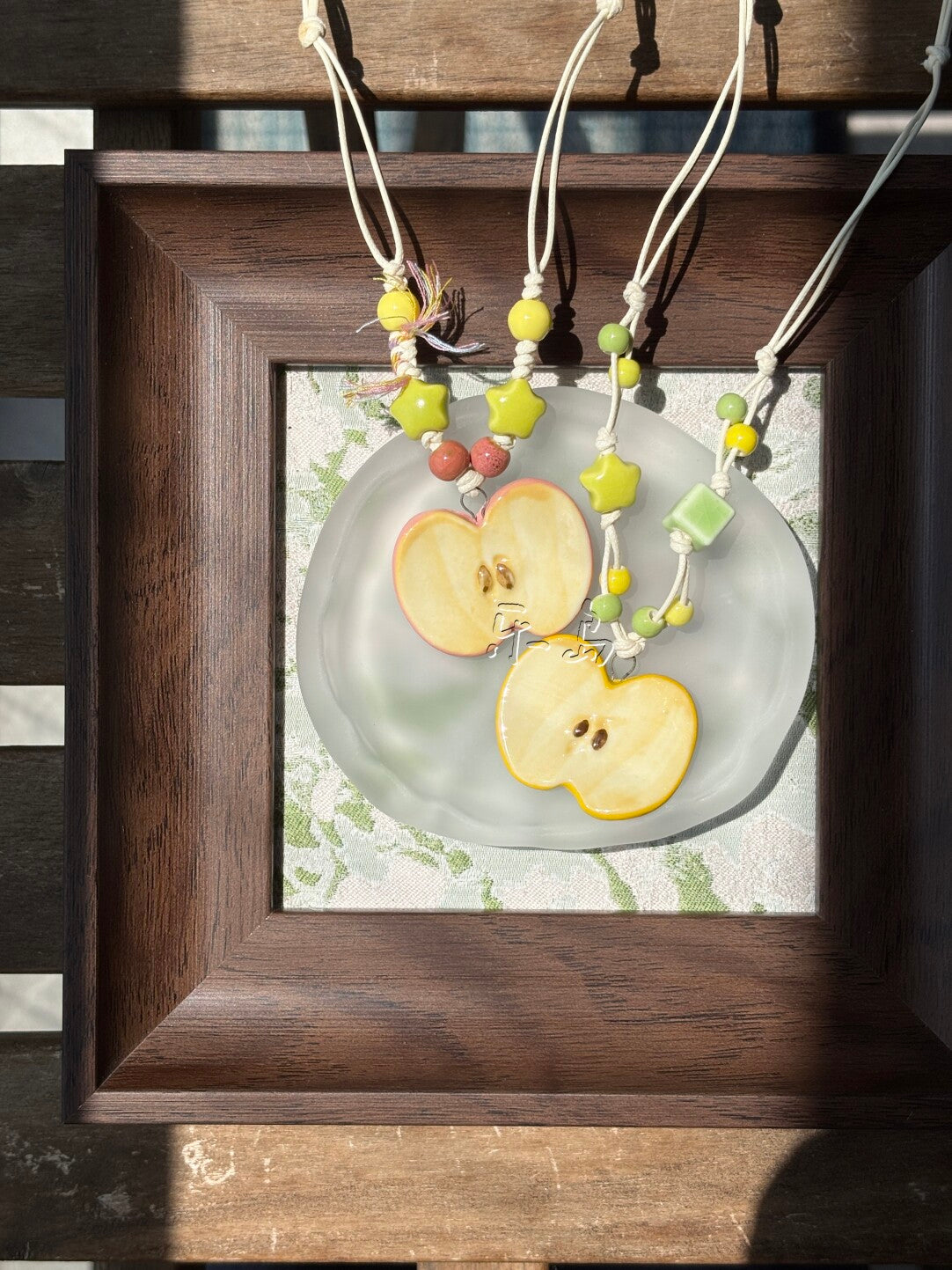 Handmade Ceramic Apple Necklace
