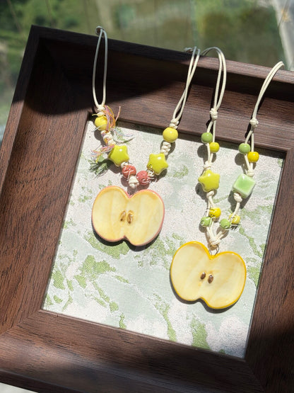 Handmade Ceramic Apple Necklace