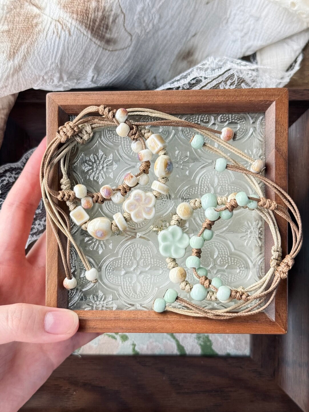 Handmade Ceramic Beaded Bracelet