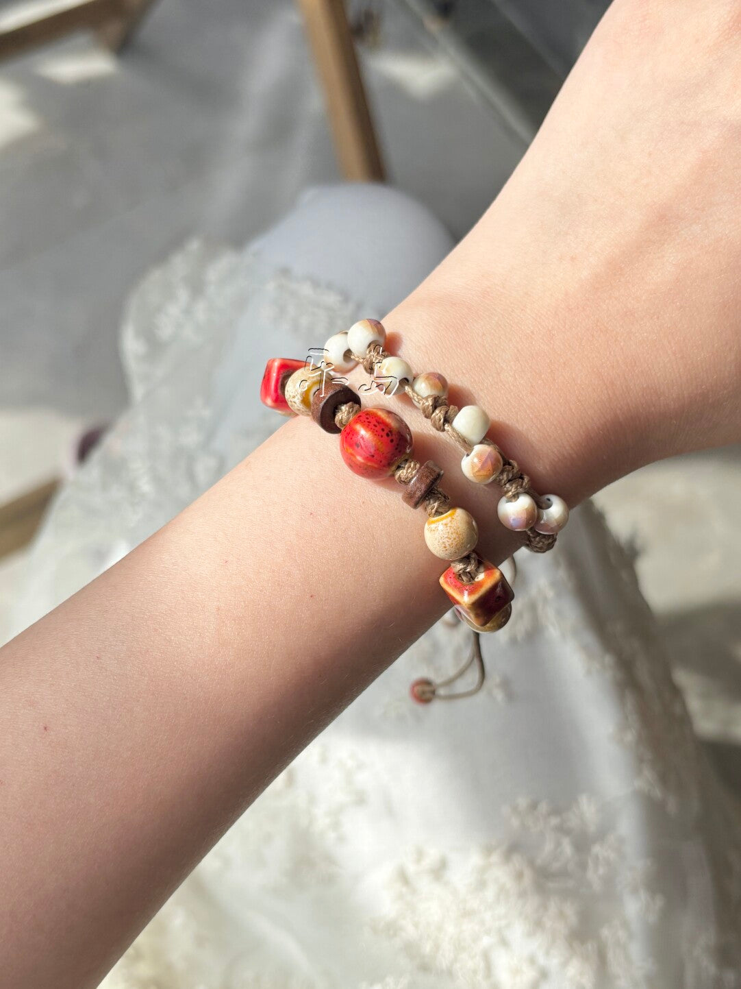 Handmade Ceramic Beaded Bracelet