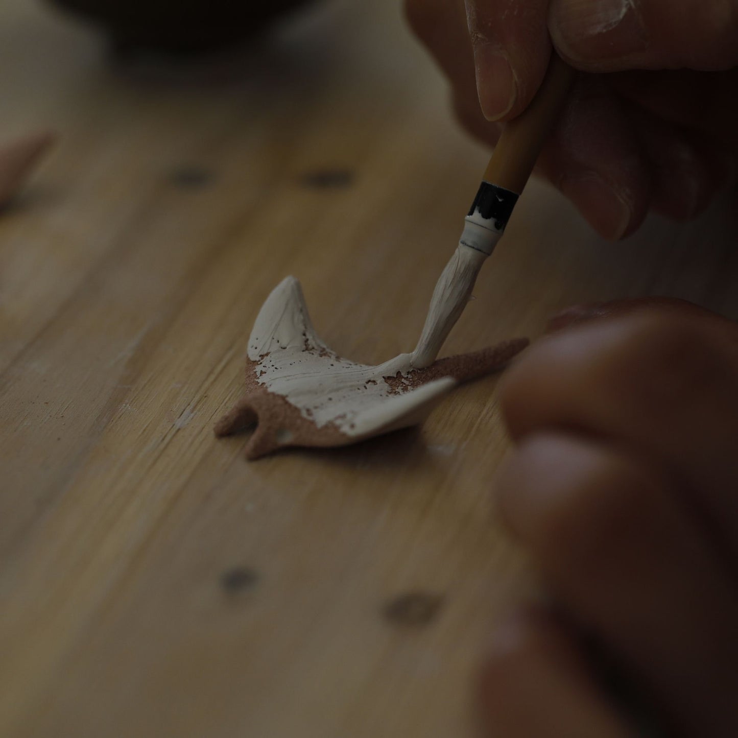 Handmade Ceramic Manta Brooch