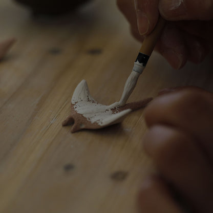 Handmade Ceramic Manta Brooch