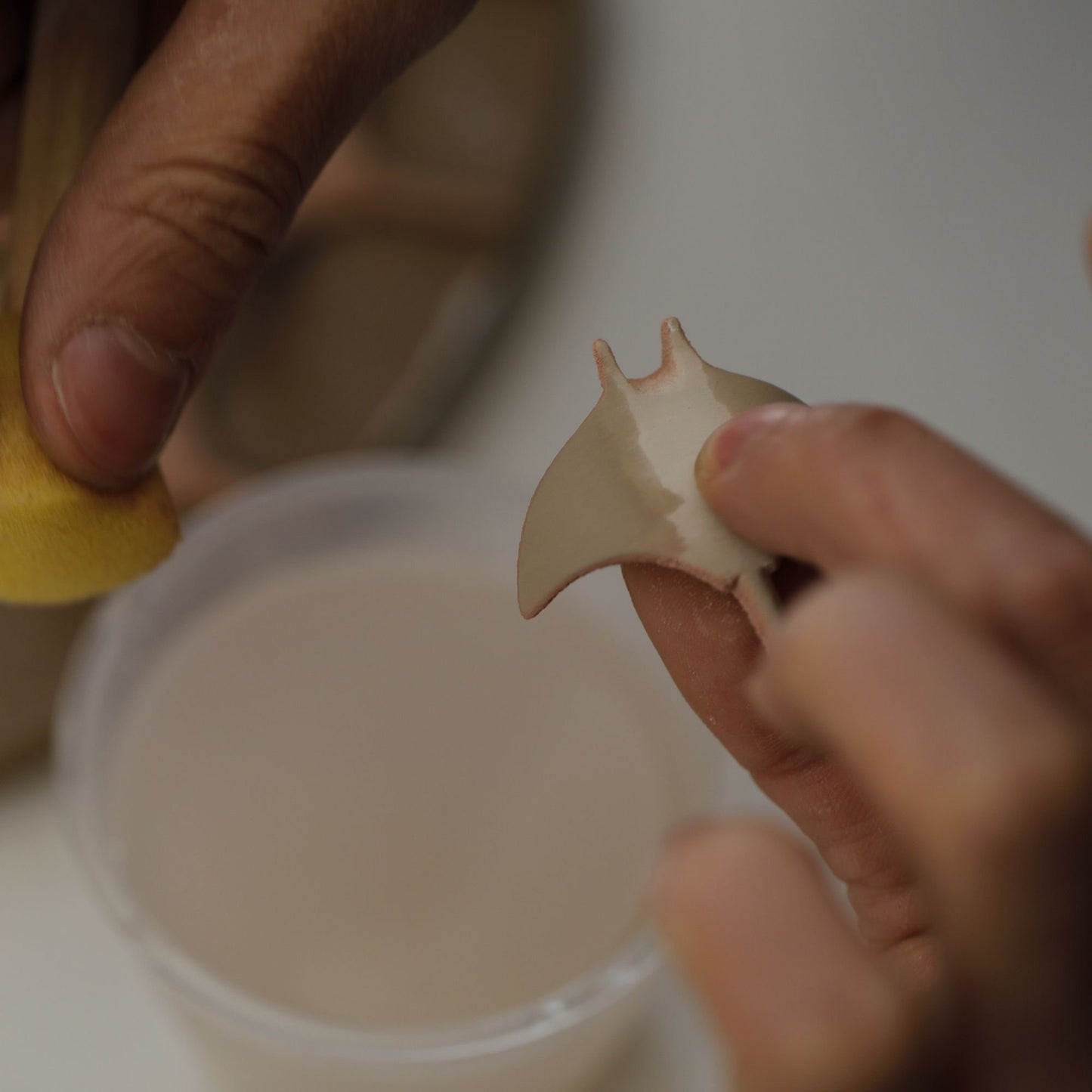 Handmade Ceramic Manta Brooch