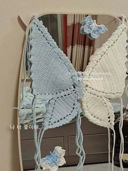 Handmade Crochet Butterfly Crop Top