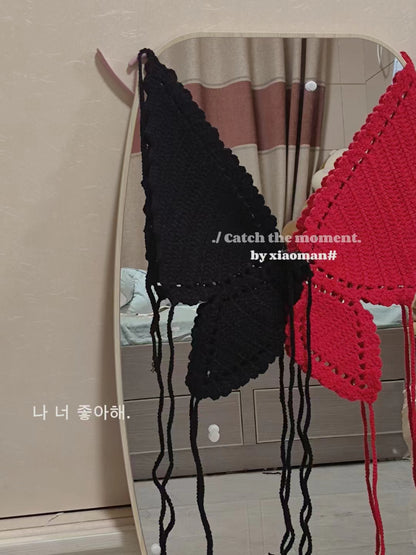 Handmade Crochet Butterfly Crop Top