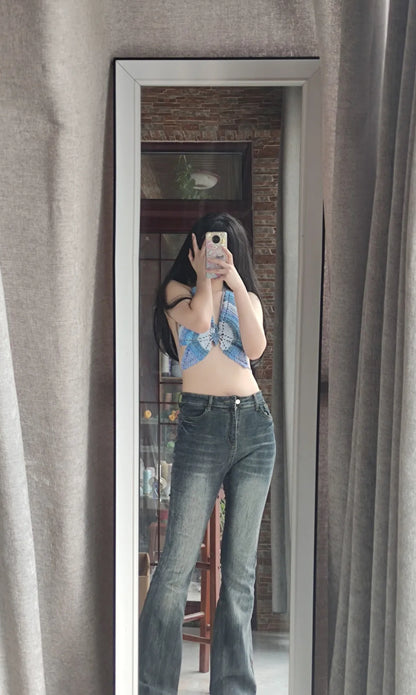 Handmade Crochet Dizzy Butterfly Crop Top