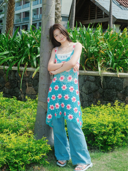 Handmade Crochet Floral Cami Dress