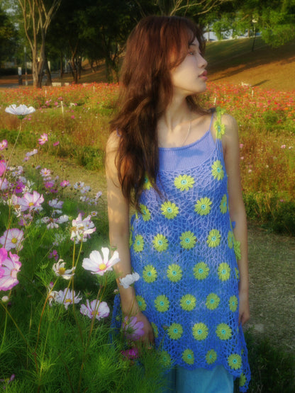 Handmade Crochet Floral Cami Dress