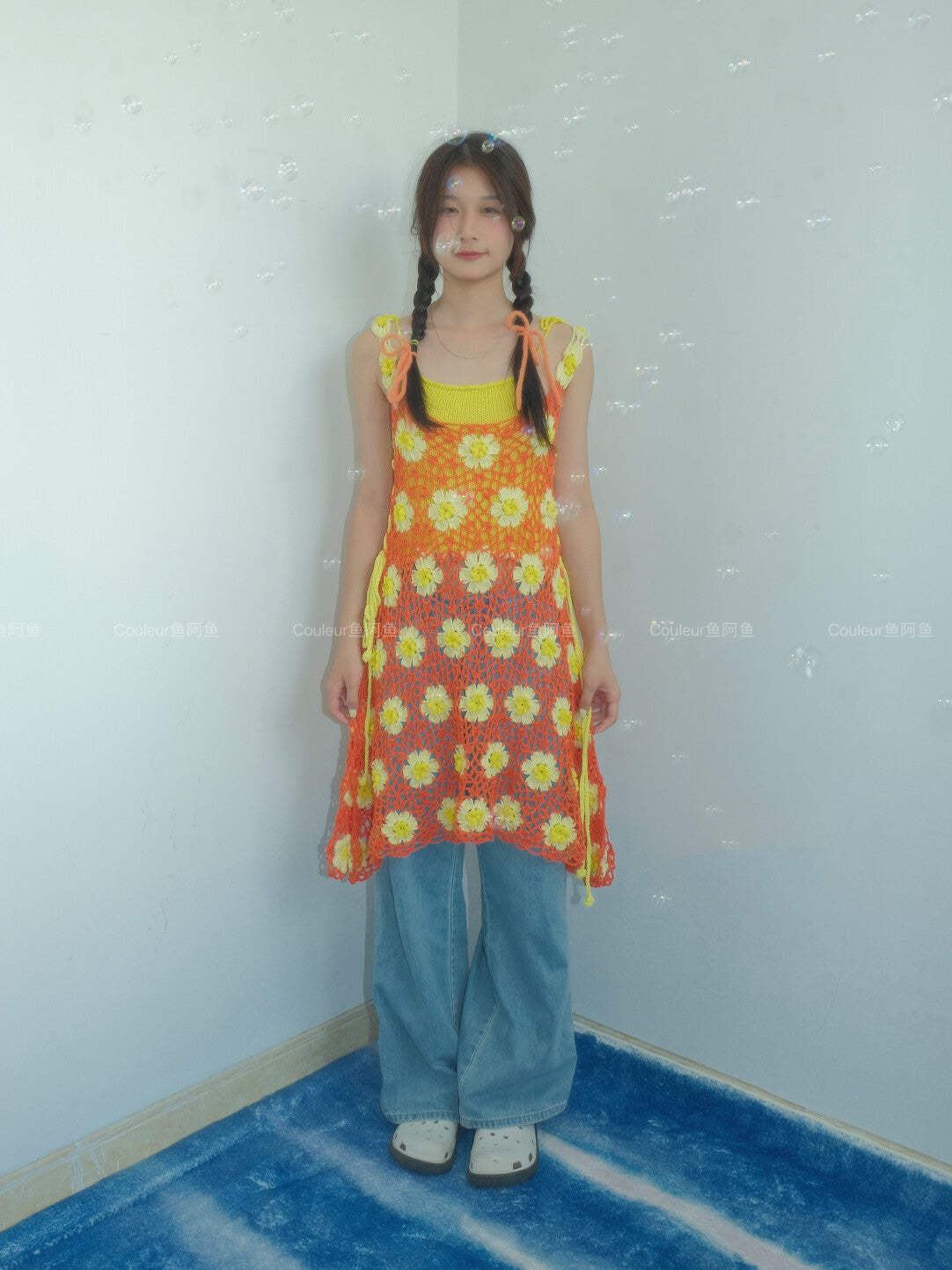 Handmade Crochet Floral Cami Dress