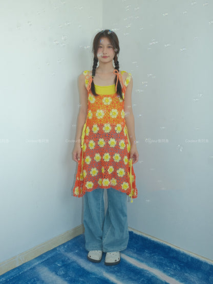 Handmade Crochet Floral Cami Dress