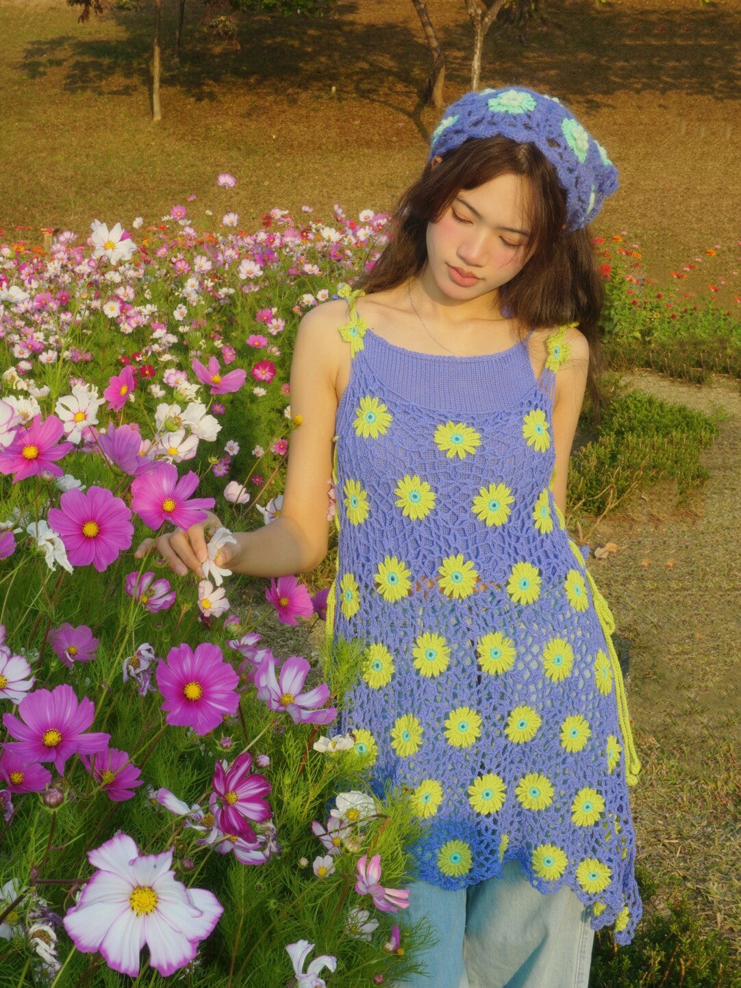 Handmade Crochet Floral Cami Dress