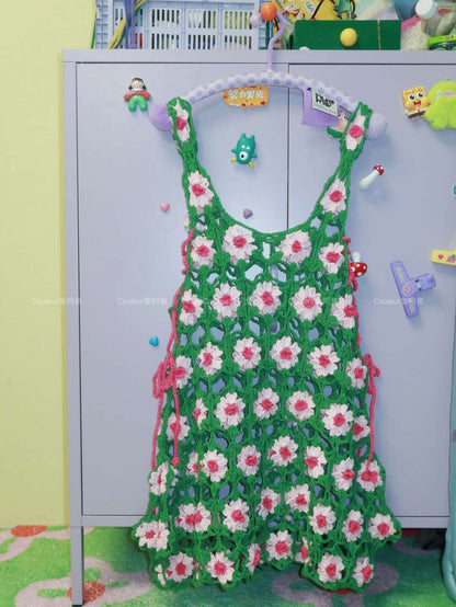 Handmade Crochet Floral Cami Dress