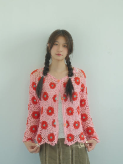 Handmade Crochet Floral Cardigan