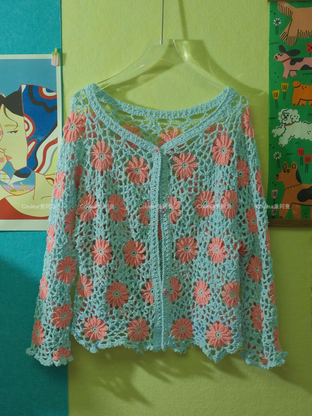 Handmade Crochet Floral Cardigan