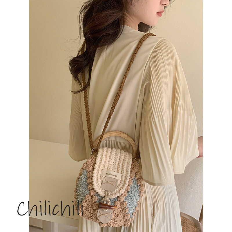 Handmade Crochet Nut Crossbody Bag