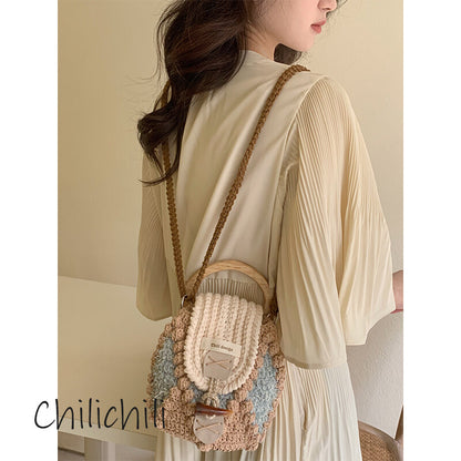 Handmade Crochet Nut Crossbody Bag