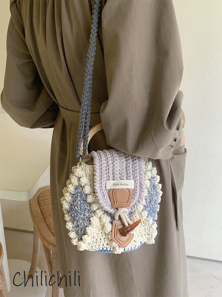 Handmade Crochet Nut Crossbody Bag