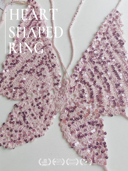 Handmade Crochet Sequins Butterfly Crop Top