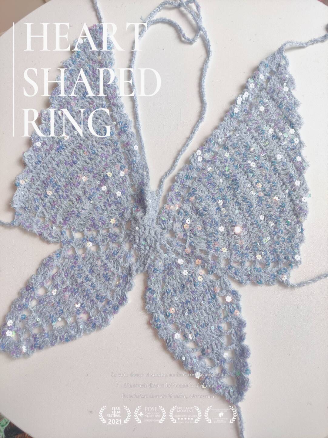 Handmade Crochet Sequins Butterfly Crop Top