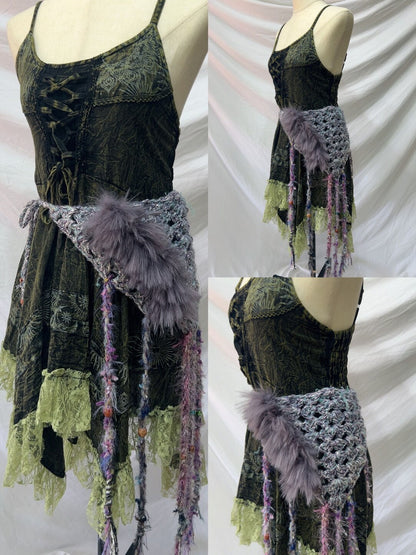 Handmade Crochet Tassel Waist Wrap