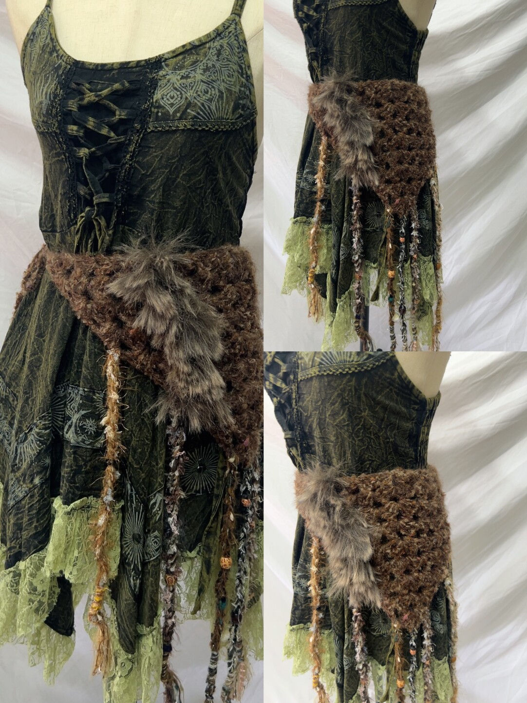 Handmade Crochet Tassel Waist Wrap