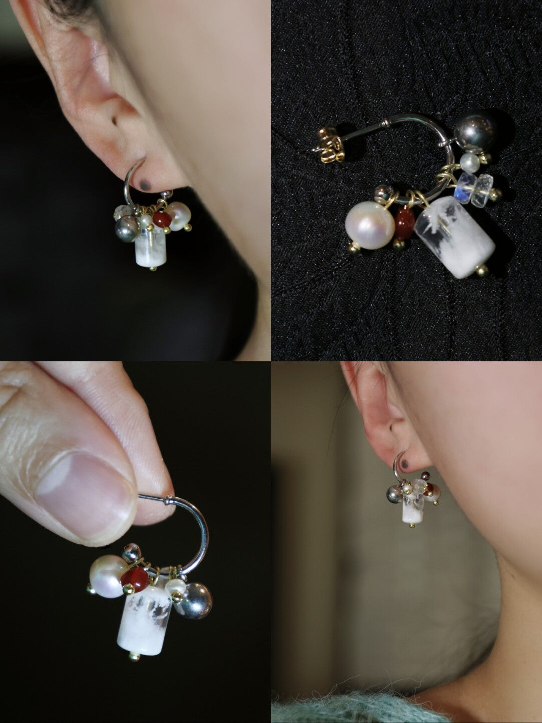 Handmade Edelweiss Beaded Earrings