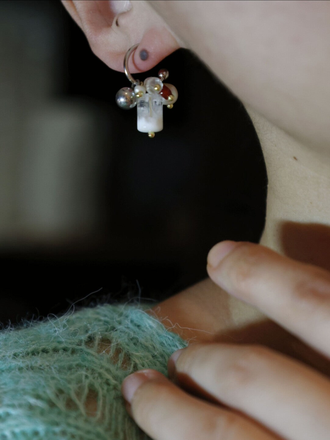 Handmade Edelweiss Beaded Earrings