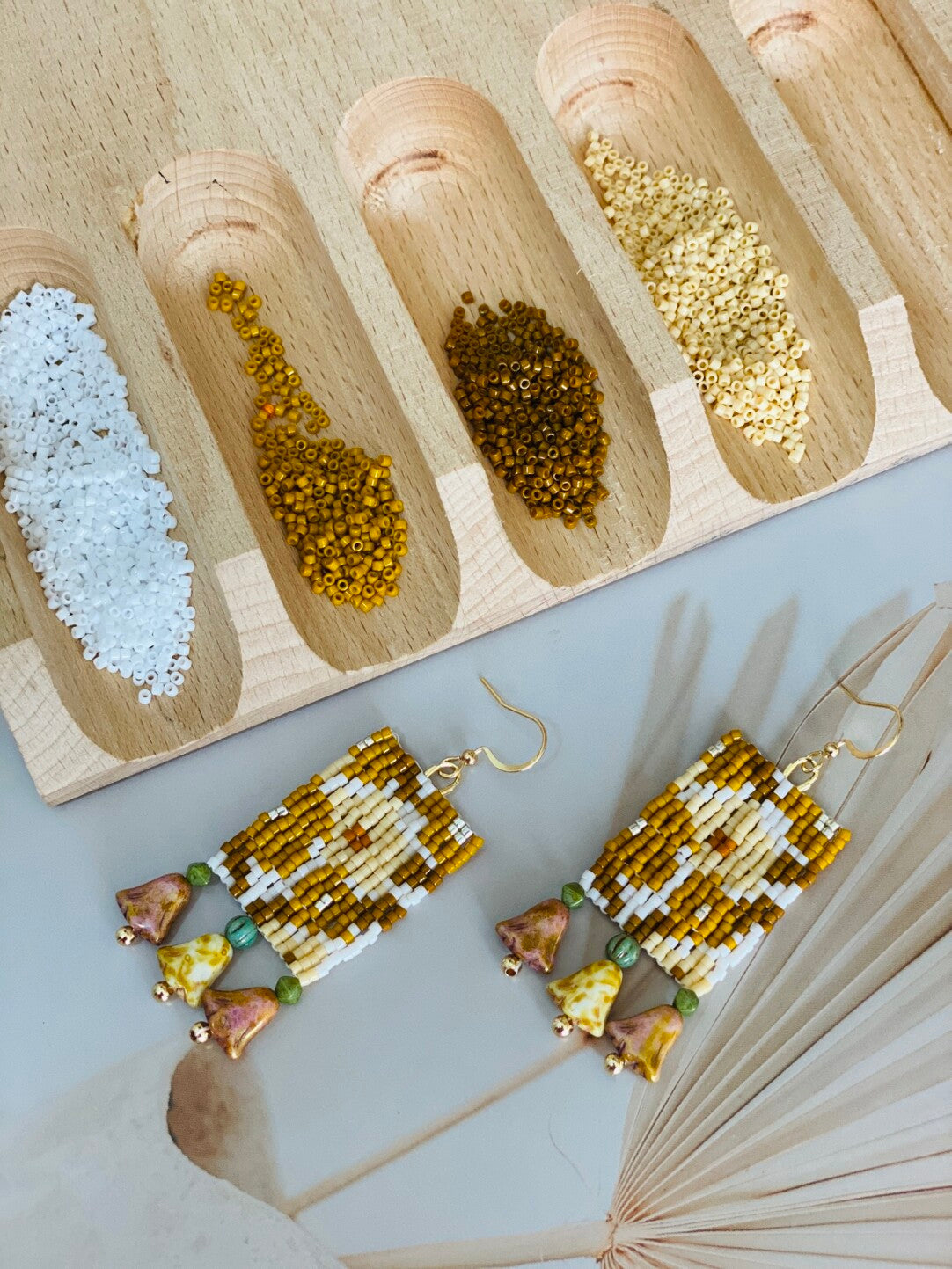 Handmade Flower MIYUKI Beaded Earrings