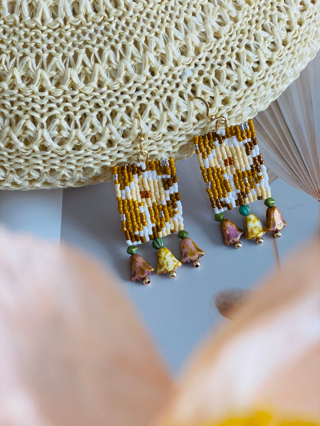 Handmade Flower MIYUKI Beaded Earrings