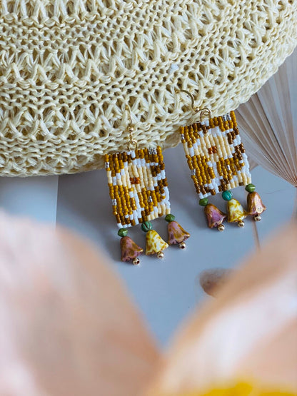 Handmade Flower MIYUKI Beaded Earrings