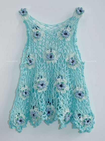 Handmade Fruit Series Blueberry Crochet Top