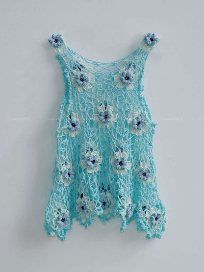 Handmade Fruit Series Blueberry Crochet Top