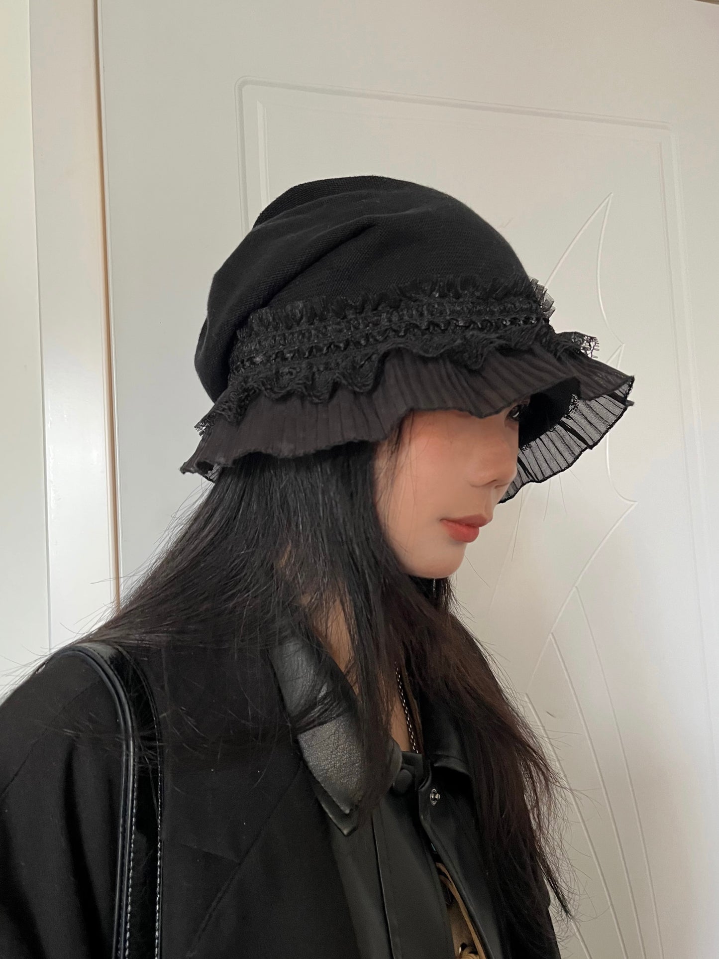 Handmade Lace Ruffle Beanie