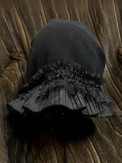 Handmade Lace Ruffle Beanie