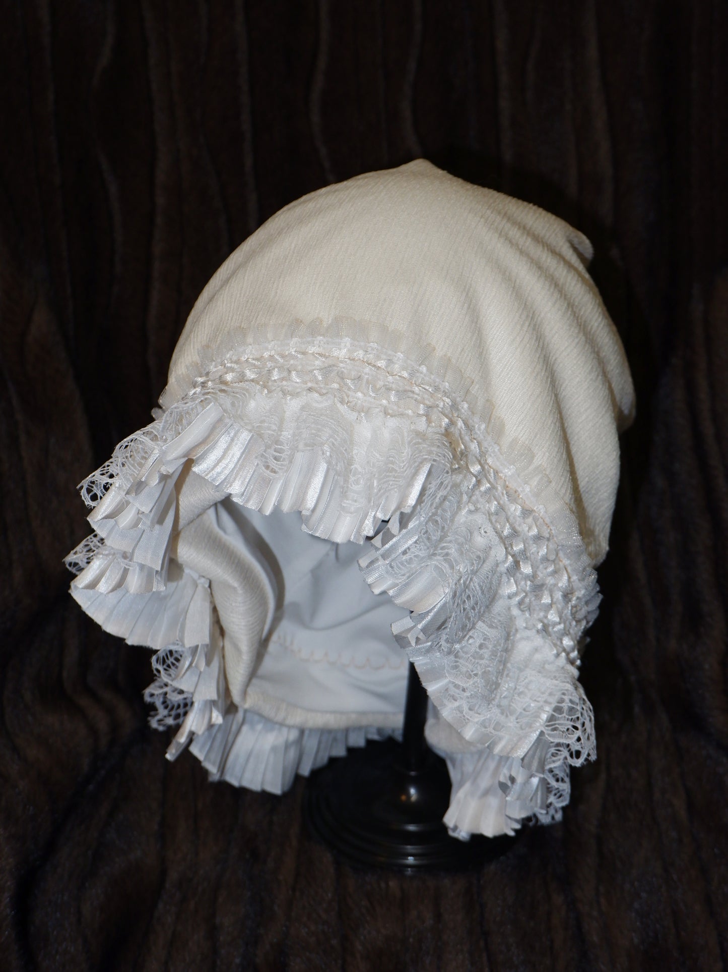 Handmade Lace Ruffle Beanie
